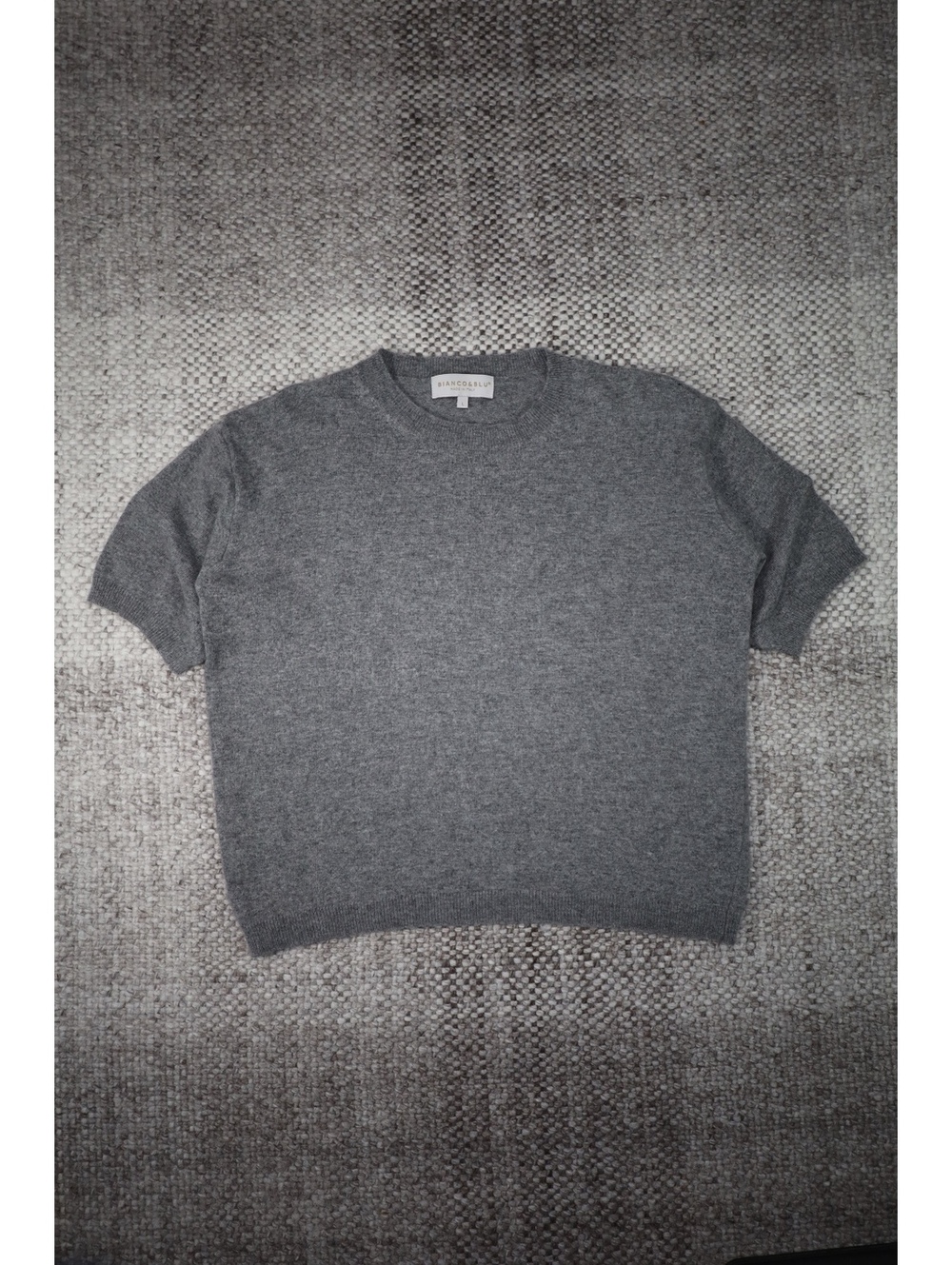 Bianco & Blu Italy Cashmere Silk Wool Blend Gray Short Sleeve Sweater Women’s L